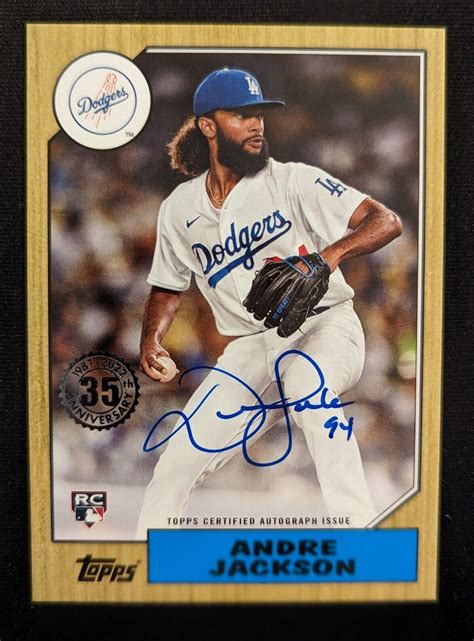 2022 Topps 87BA AJ Andre Jackson AUTO 87 THROWBACK RETRO Insert On