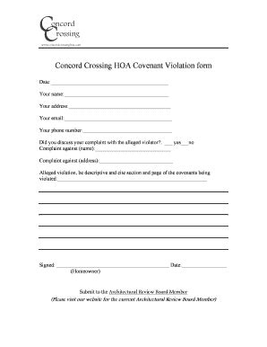 Hoa Covenant Violation Notices Form Fill And Sign Printable Template