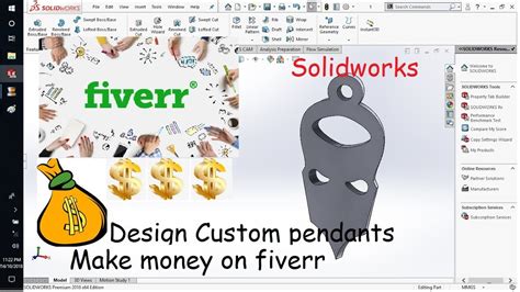 Earn Money By Making Customized Pendants For Fiverr Using Solidworks