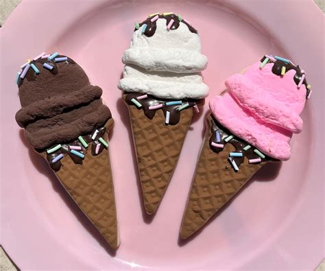 Faux Ice Cream Cones Neapolitan Ice Cream Cones Fake Ice - Etsy