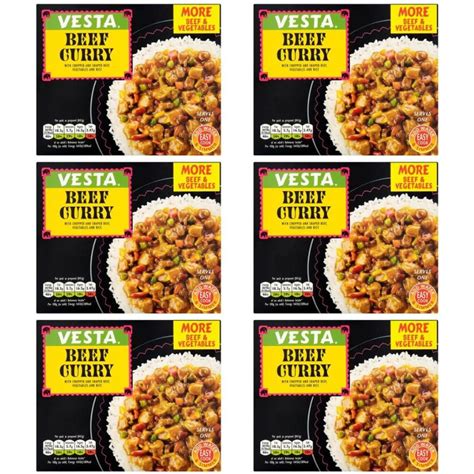 Vesta Beef Curry Rice Meal Tasty Vesta Meals X6 + FabFinds Mug | Buy