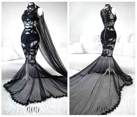 Dark Lace Harness Gown By Askasu Fashion Beautiful Dresses Fantasy