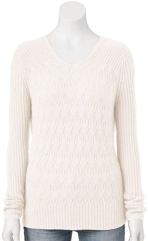 Croft Barrow Cable Knit Sweater Kohl S Lookastic