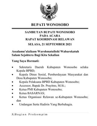 21 Sept Sambutan Bupati Rakor Relawan PDF