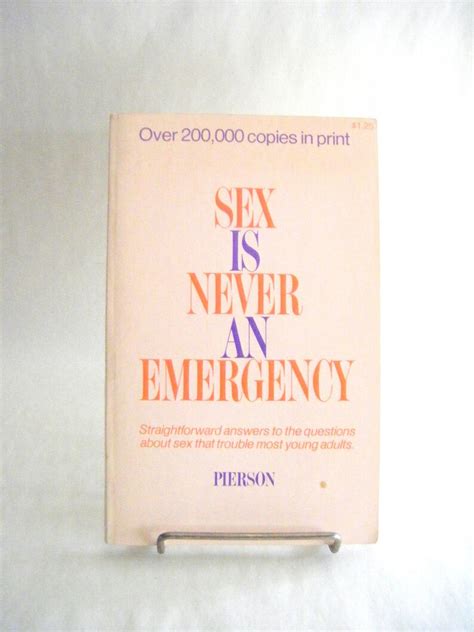 Vintage Sex Is Never An Emergency Paperback Book Guide Etsy