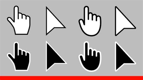 Premium Vector 8 Black And White Arrow No Pixel Mouse Hand Cursors