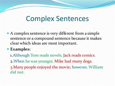 Complex sentences