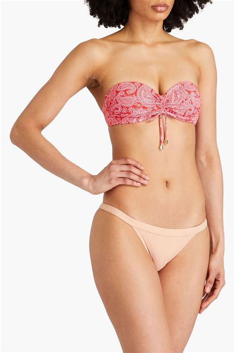 Heidi Klein Ruched Paisley Print Bandeau Bikini Top The Outnet