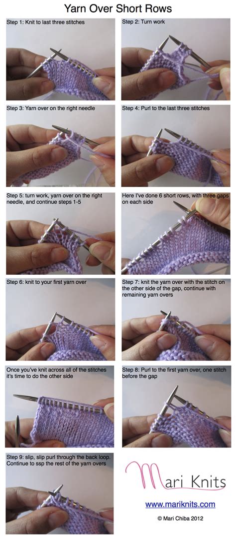 Mari Knits: Short Rows Tutorial Part 3: Yarn Over Short Rows