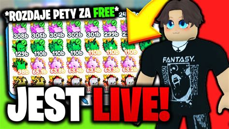 ROZDAJE PETY W PET SIMULATOR X PIERWSZY STREAM W 2022 ROKU YouTube