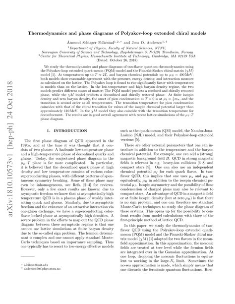 Pdf Thermodynamics And Phase Diagrams Of Polyakov Loop Extended