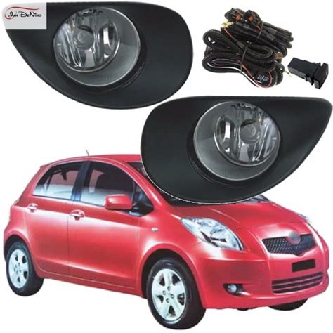 Jandening Car Fog Lights For Toyota Yaris Hatchback Vitz 2006 2008 Front Fog Lamp Cover Trim