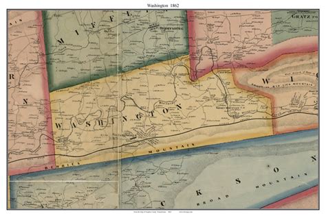Washington Pennsylvania 1862 Old Town Map Custom Print Dauphin Co