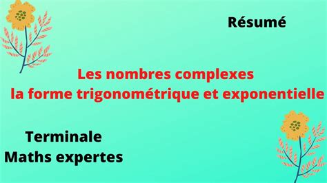 la forme trigonométrique et exponentielle d un nombre complexe YouTube