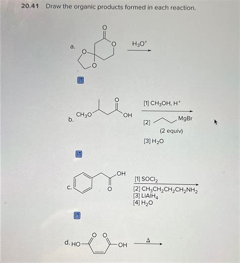 Solved Draw The Organic Products Formed In Each Chegg