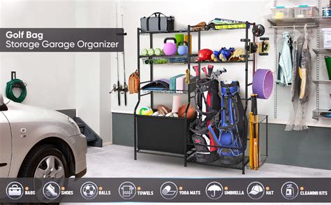 Amazon Homiesetify Golf Bag Storage Garage Organizer Golf Clubs