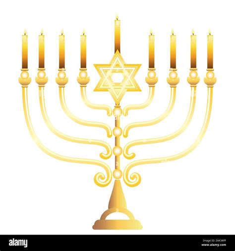 Judaism Menorah With Candles