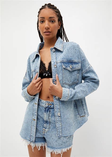 Denim Jacket With Rhinestones