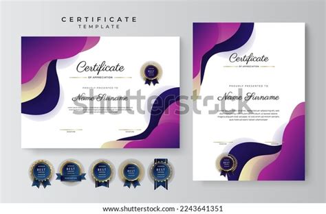 Set Two Certificate Design Template Landscape Stock Vector (Royalty ...