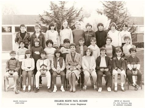 Photo De Classe 6ème De 1983 Collège Paul Eluard Copains Davant