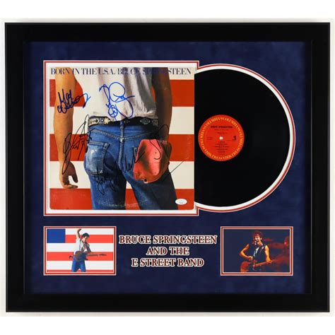 "Born in the USA" Custom Framed Vinyl Record Album Display Band-Signed ...