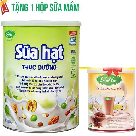 Sữa Hạt Thực Dưỡng Soyna 800g Chính Hãng Tặng Kèm 1 Hộp Sữa Mầm Gạo Lứt