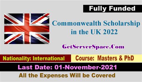 Commonwealth Fully Funded Scholarship In The UK 2022