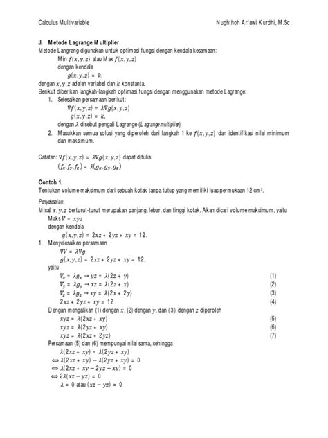 Contoh Soal Dan Jawaban Lagrange Jawaban Buku