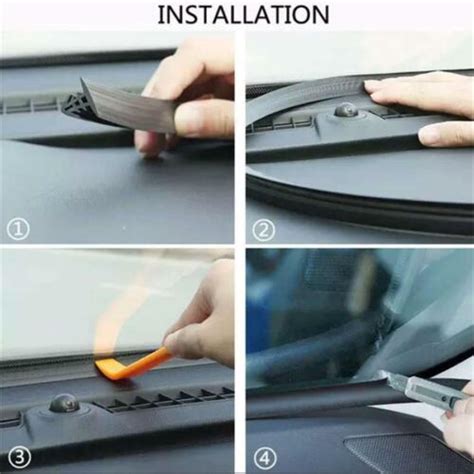 M Black Rubber Seal Strip Trim For Car Front Windshield Sunroof