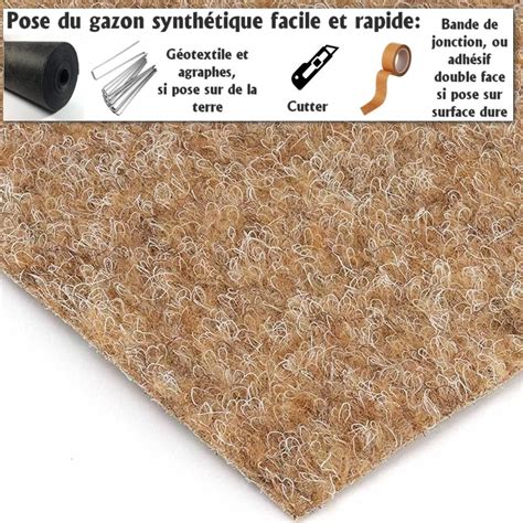 Moquette Ext Rieure Beige Gazon Synth Tique Pelouse Artificielle