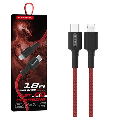 Kabel Usb Iphone A Somostel Czerwony W M Power Delivery Sms Bw