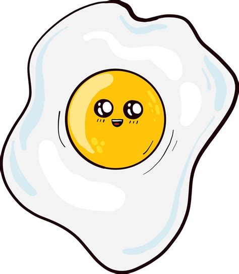 Cute Egg Yolk Illustration Vector On White Background 13472593