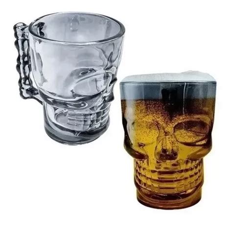 Set De Tarros Vaso Cervecero De Cr Neo Calavera Cristal Meses Sin