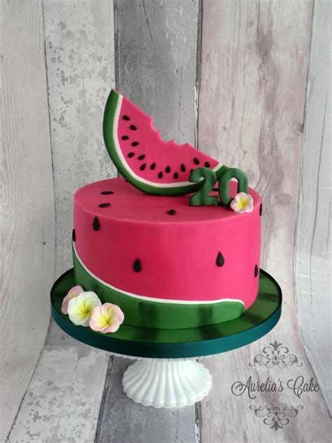 Watermelon Cake With Floral Decoration