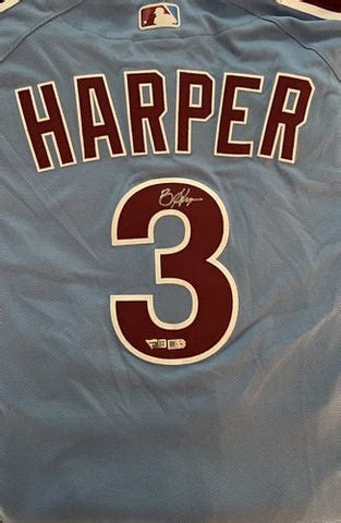 Bryce Harper Autographed Authentic Blue Phillies Jersey