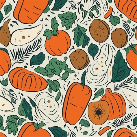 Premium Vector Vegetables Seamless Pattern