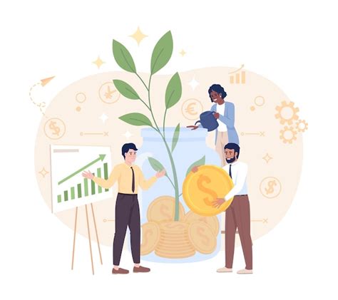 Premium Vector Financial Growth Flat Concept Vector Illustration