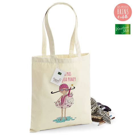 Sac Tote Bag J Peux Pas J Ai Aqua Poney Les Petits Brins