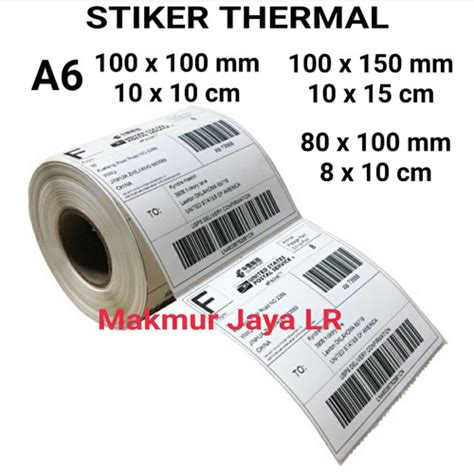 Jual Stiker Thermal Label Resi Pengiriman Olshop Kertas Printer