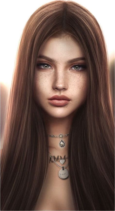 Drawing Of A Girl With Brown Hair