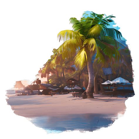 Tropical Beach Sketch · Creative Fabrica