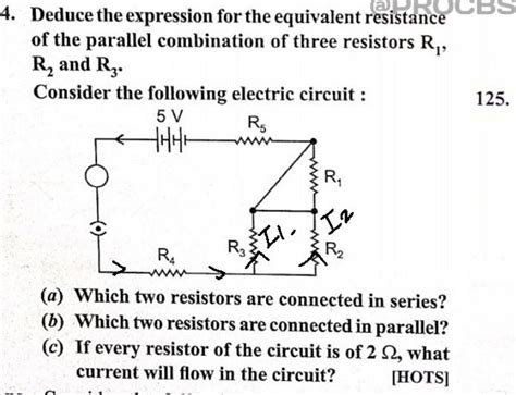 Deduce The Expression For The Equivalent Resistance Of The Parallel Co