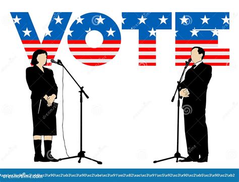 Woman and a Man in Debate Two Stock Illustration - Illustration of ...