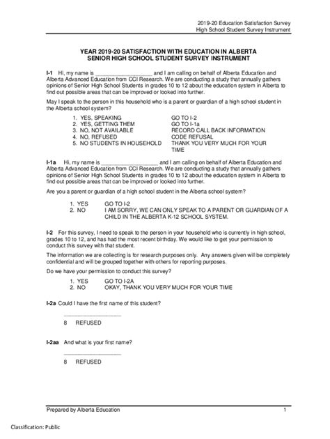 Fillable Online open alberta Student Satisfaction Surveys, Higher