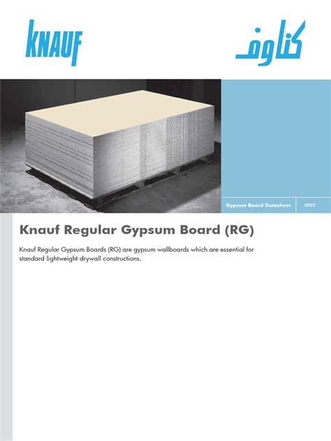 Knauf Regular Gypsum Board RG | PDF | Drywall | Building Engineering