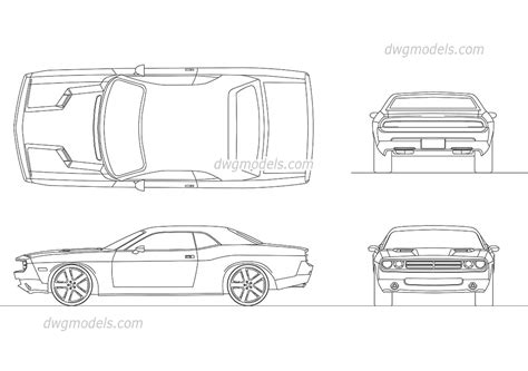 Dodge Challenger 2008 Autocad Drawings Cad Blocks Download