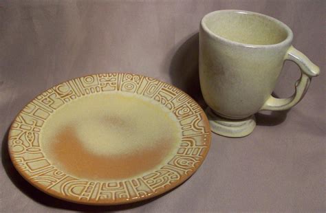 1940s Frankoma Pottery Aztec Dinnerware Vintage Dinnerware