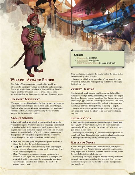 Arcane Spicer Spice Up Your Spells With This Flavorful Wizard Subclass Unearthedarcana