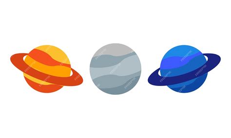 Premium Vector | Vector planets flat style on white background