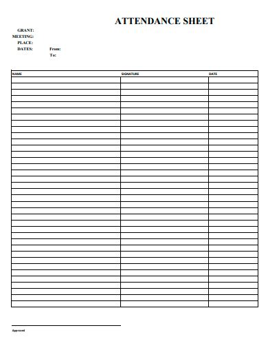 Free Attendance Sheet Samples In Pdf Ms Word